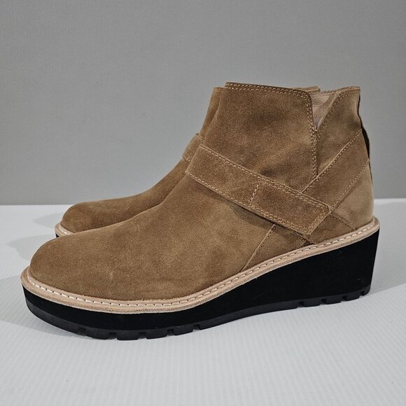 Eileen Fisher Cargo Ankle Boot Womens 9 Brown Suede Platform Wedge Comfort NEW - Picture 13 of 13